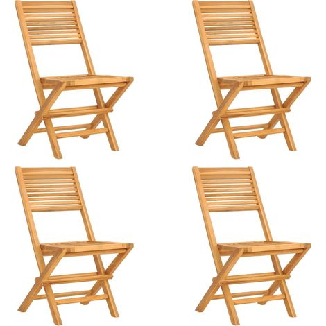 Chaises de jardin pliantes lot de 4 47x62x90 bois massif teck (1/5)