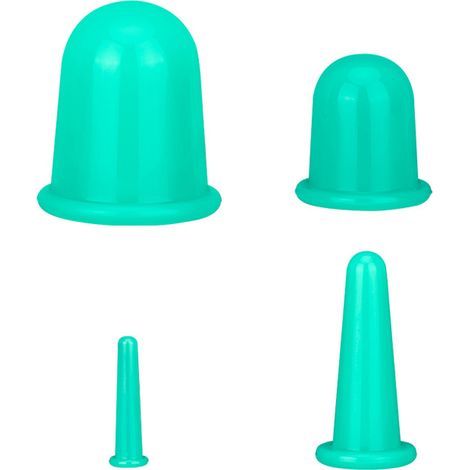 Juego de 6 ventosas de silicona para masaje corporal, anticelulítico facial y de espalda, reutilizables. (1/5)