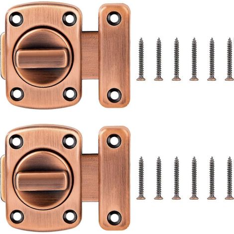 KINZON 2 piezas de pestillo de seguridad giratorio para puerta, cerradura de puerta, pestillo de puerta de aleación de zinc, cerradura de puerta giratoria con tornillos para puerta (1/5)