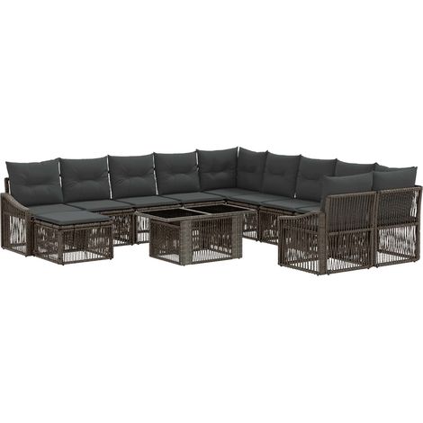 Set Divano da Giardino 12 pz Grigio e Grigio Scuro polyrattan vidaXL (1/5)