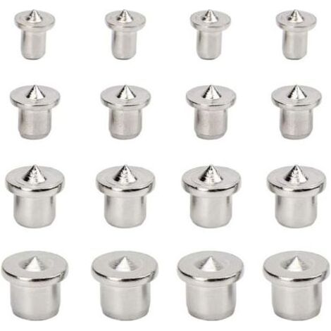 16 pièces Alignement de Bois Pointe Centrage de Goujon Outil de Centrage de Goujon pour le Travail du Bois au Centre de la Goupille, 6 mm 8 mm 10 mm 12 mm (Solide) (1/5)