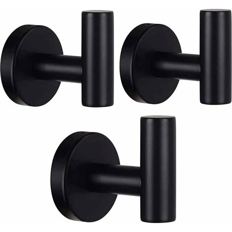 Tigrezy 3er-Set Badetuchhaken, mattschwarze Kleiderhaken, Kleiderhaken, Edelstahl SUS 304 (1/5)