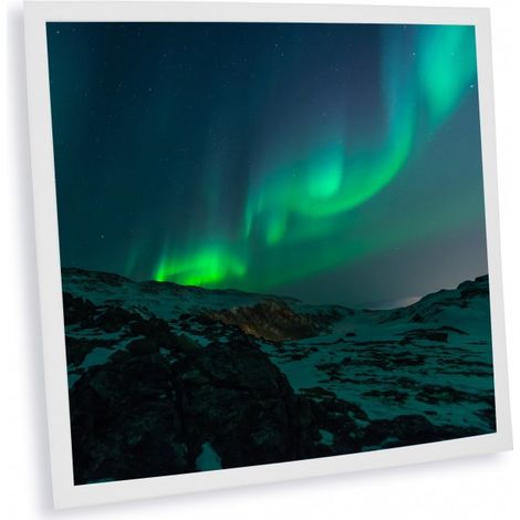 Pack de 1 dalle LED imprimée - Aurore Boréale - 600x600mm - Fabriqué en France (alimentation non fournie)