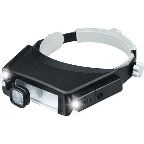 Loupe avec éclairage LED, lampe frontale, loupe de bijoutier 1,5x, 3x, 7,5x, 9x, 9,5x, 11x, 15,5x, 17x pour gros plans, travail, réparation et loisirs XXW