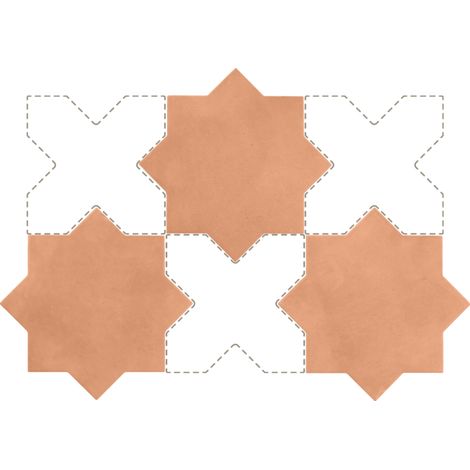Eiffel Art Construction – Carrelage sol étoile 16,8x16,8 cm – Grès cérame – Finition mate – Classe de glissance R9-B – Vendu par boîte de 0,50 m² (1/5)