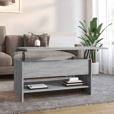 vidaXL Mesa de centro madera contrachapada gris Sonoma 80x50x40 cm (1/5)
