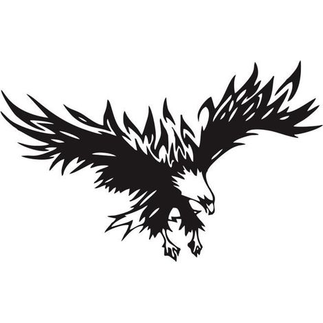 Dilwe Autocollant de voiture aigles Décalcomanie Aigles Blancs DIY Styling Décoratif Aigle Graphique Autocollant moto bande Noir (1/3)