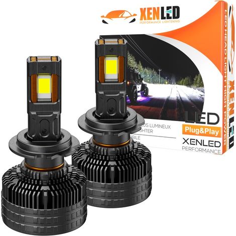 Ampoules LED H7 PREDATOR 200 Très Haute Puissance 200W - CANBUS - 6000K – 20 000 lms - LA PAIRE (1/5)