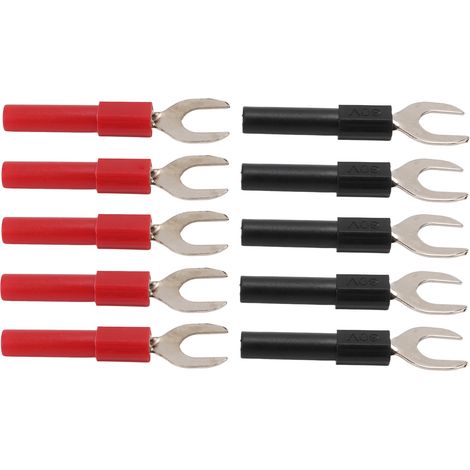 10 pièces Connecteurs Banane Rouge et Noir 4mm en Cuivre Nickelé pour Multimètres et Tests Électroniques (1/5)