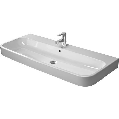 Lavabo meuble Duravit HAPPY D.2avec trop plein plage de robinettrie 1200x505mm geschl 1 trou de robinetterie blanc