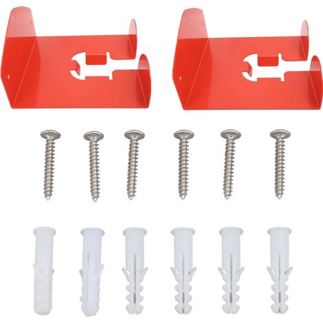 Support mural pour outils de jardin (2 pièces), en acier, pour garage, pour coupe-bordures et taille-haies, orange. (1/5)