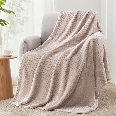Wave Pattern Blanket 130 x 170 cm, Camel (1/4)