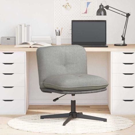 Chaise pivotante de bureau Siège de bureau Chaise de travail Gris clair Tissu (1/5)