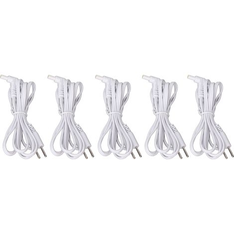 Électrodes de rechange TENS 5 fils blancs 2,35 mm avec connecteurs 2 broches pour massages électro-stimulation (1/5)