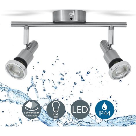 Deckenstrahler - 9,6W, 800lm, LED, schwenkbar, IP44, warmweiß, matt-nickel