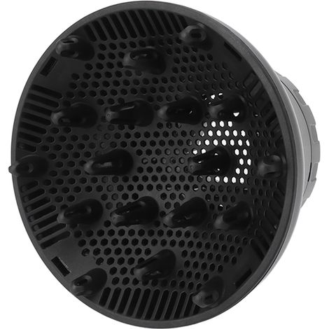 Sèche-cheveux diffuseur universel à fixation rapide dissipation thermique améliorée, embout pour brushing volumateur, compatible avec la plupart des appareils, finition noire, pack de 1 (1/5)