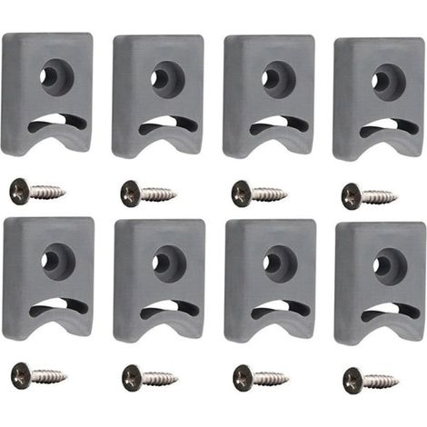 Lot de 8 patins de porte coulissante en caoutchouc pour porte de douche - 26 mm - Positionnement carré pour une meilleure sécurité (1/5)