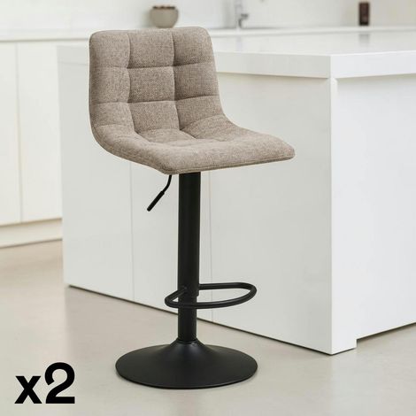 Tabouret de bar réglable en velours gris (lot de 2) SAVONE (1/5)