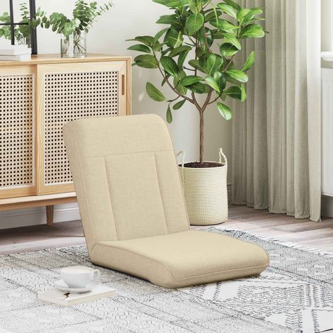 vidaXL Fauteuil de sol ajustable Crème Tissu