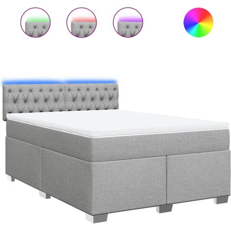 Maison Exclusive - Boxspringbett mit Matratze Hellgrau 140x200 cm