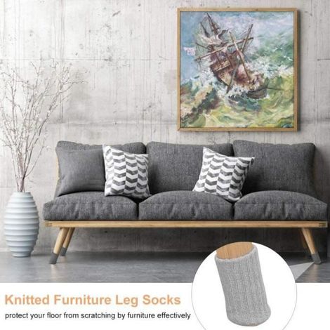 Patins Antidérapants - Feutre - Pour Pieds De Chaise 1 À 2 Pouces - Gris - 24 Pièces (1/4)