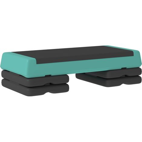 Steppbrett höhenverstellbar Fitness Aerobic Stepper mit 3 Stufen (10,5/15,5/20,5 cm), Anti-Rutsch Grün