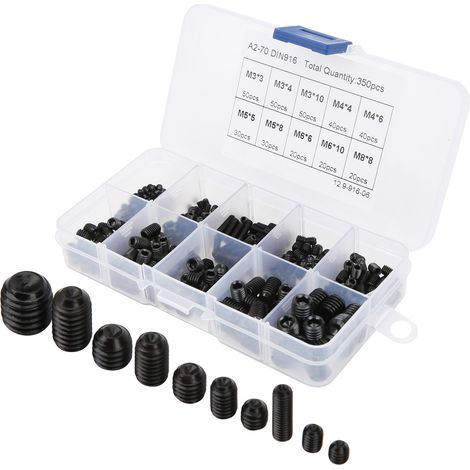 Kit 350 Pièces Rondelles Coniques de Serrage Acier Allié Haute Résistance Qualité 12.9 M3-M8 (1/5)