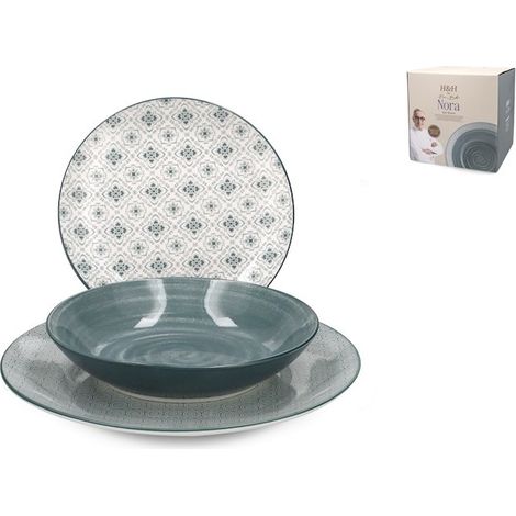Juego de platos Nora Bruno Barbieri 18 piezas en porcelana decorada
