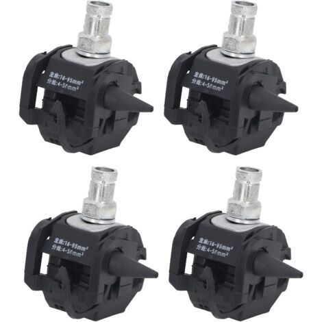 Connecteur de Perçage D'isolation, 5 Pièces de Pince de Perçage D'isolation 1KV sans Pelage Répartiteur de Câble Haute Basse Tension avec Coque Isolée Aucun Pelage Requis pour (1/5)