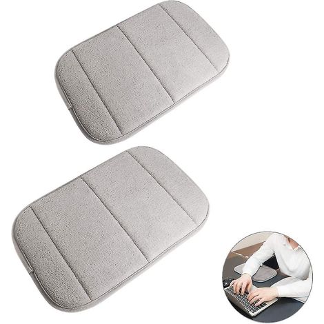 Lot de 2 coussinets pour ordinateur portable (coudes et poignets), repose-bras en mousse à mémoire de forme de haute qualité pour clavier de bureau (1/5)