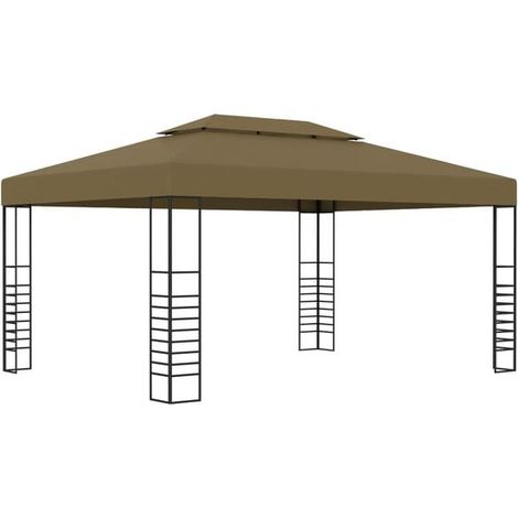 Tente de 3 x 4 mètres, gris-brun, 180 grammes par mètre carré (1/2)