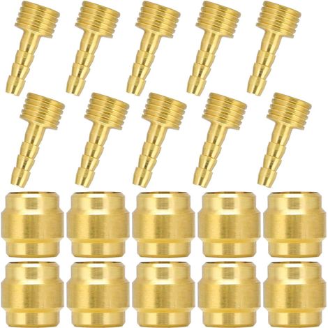 10 Set Olive and Barb - Insert de Connecteur de Tuyau de Frein Hydraulique - Vélo replacement pour pièce de rechange - Insert de connecteur and Olive pour tuyau frein hydraulique (1/5)