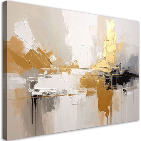 Cuadro sobre Lienzo Abstracción en una luminosa composición beige 30x20 (1/5)