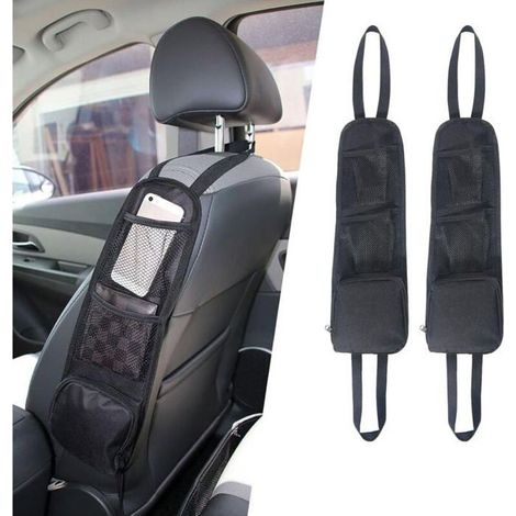 HOXILEELEOOrganisateur Lato del Sedile,2pcs Sacchetto di Immagazzinaggio, porta-cellulare, Tasca a rete per Tutti i Sedili dei Passeggeri (1/5)