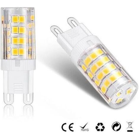 -Packung mit 10 G9-LED-Lampen, warmweiß (3000 K), 5 W (entspricht 40 W Halogenlampen), 420 Lumen, nicht dimmbar (1/4)