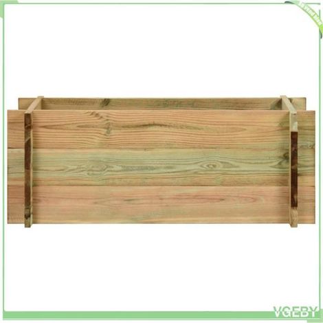 Jardinière surélevée pour légumes - FAFEICY - 43348 - Bois de pin imprégné - 80x40x32 cm - Résistante aux intempéries (1/4)