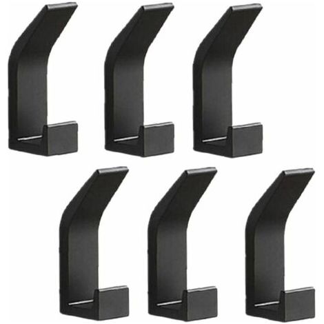 6er Set Wandhaken Handtuchhalter Türhaken ohne Bohren Aluminiumhaken selbstklebende Wandgarderobe schwarz