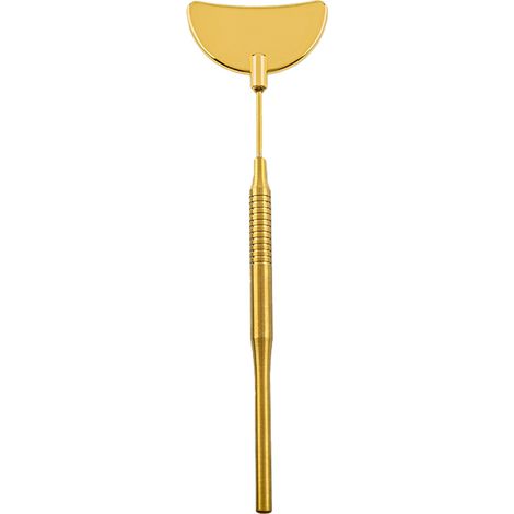 Miroir Maquillage Acier Inoxydable Demi-Lune Pour Extension De Cils Outil Inspection Visage Portable - 1 Pièce (1/5)