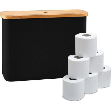 Portarrollos de papel higienico de tela y bambu capacidad para 12 rollos (1/5)