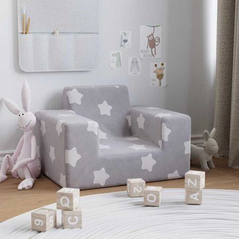 Canapé pour enfants,Sofa pour Salon,Banquette Gris clair avec étoiles Peluche douce CFW892636 (1/5)