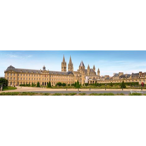 Tableau sur toile panorama Abbaye aux hommes de Caen 30x97 cm - Impression sur Toile Murale Décorative - Image imprimée en HD sur Toile - Toile sur Châssis en Bois FSC - Fabriqué en France (1/5)