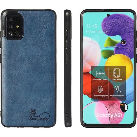 CUSTODIA PER SAMSUNG GALAXY A41 BLU NAVY IN PELLE PU E VETRO TEMPERATO SM-A415F (1/4)