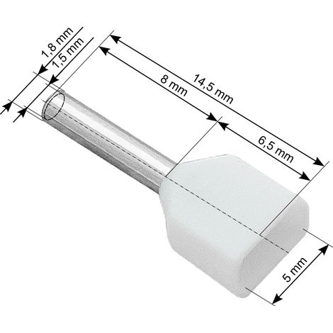 Manicotti di terminazione per cavi 2x0,5/8 mm, 100 pezzi