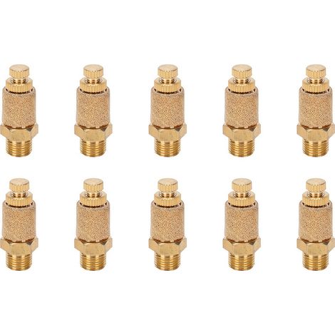 Lot de 10 silencieux pneumatiques PT3/8, régulateur de débit en laiton pour vannes de vérins, composants industriels (1/5)