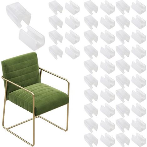 Paquete de 50 protectores de patas de silla en forma de U tubos rodillos, protectores suelo antideslizantes forma U sillas metal, color blanco (1/5)