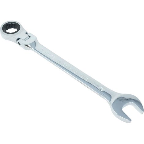 Dapetz® Flexible Head Ratchet Metric Spanner - 22mm Open End & Ring Combination, Mirror Polished, Raised Panel, Chrome Vanadium Steel, Ideal for Mechanics (1/5)
