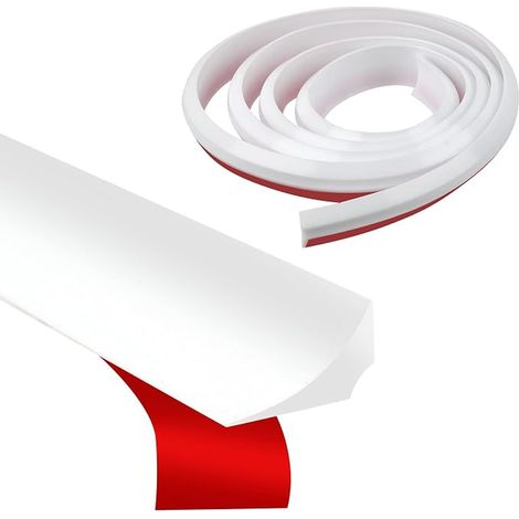 Corner Wand Wall Protection Silicone Shower Seal Barrier White Shower Water Stop Bathroom Kitchen (1/2)