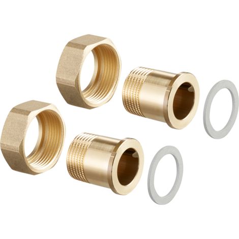 OVENTROP Set di collegamento con manicotti filettati esternamente DN 15, R 1/2, per i nuovi HydroControl V, D e A con filettatura esterna, 1140792