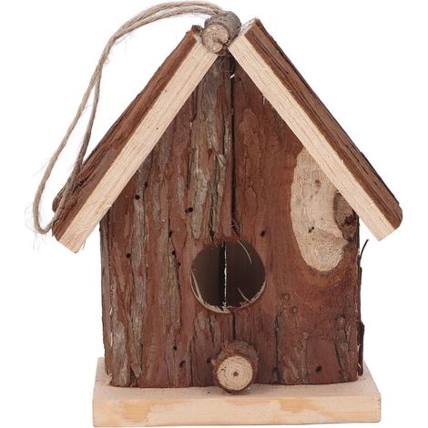 Maison d'oiseau en bois suspendue Style rétro en bois de sapin nichoir pour jardin extérieur porche décoration de bureau à domicile (1/5)