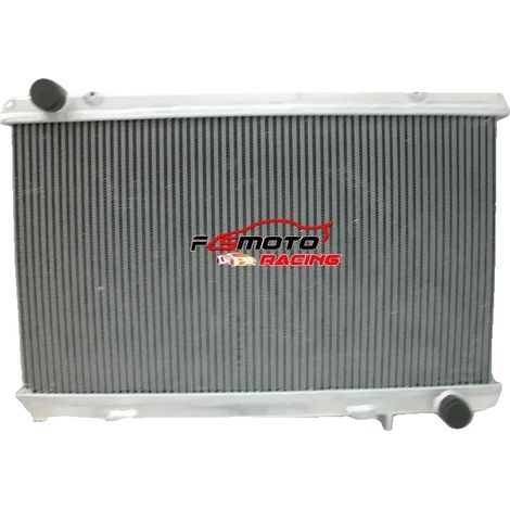 Radiador de refrigeración, aluminio, tamaño del núcleo 642 mm x 360 mm x 52 mm, tamaño total 666 mm x 433 mm x 60 mm, diámetro de entrada/salida 35 mm, compatible con modelos de 1989 a 1994. (1/3)